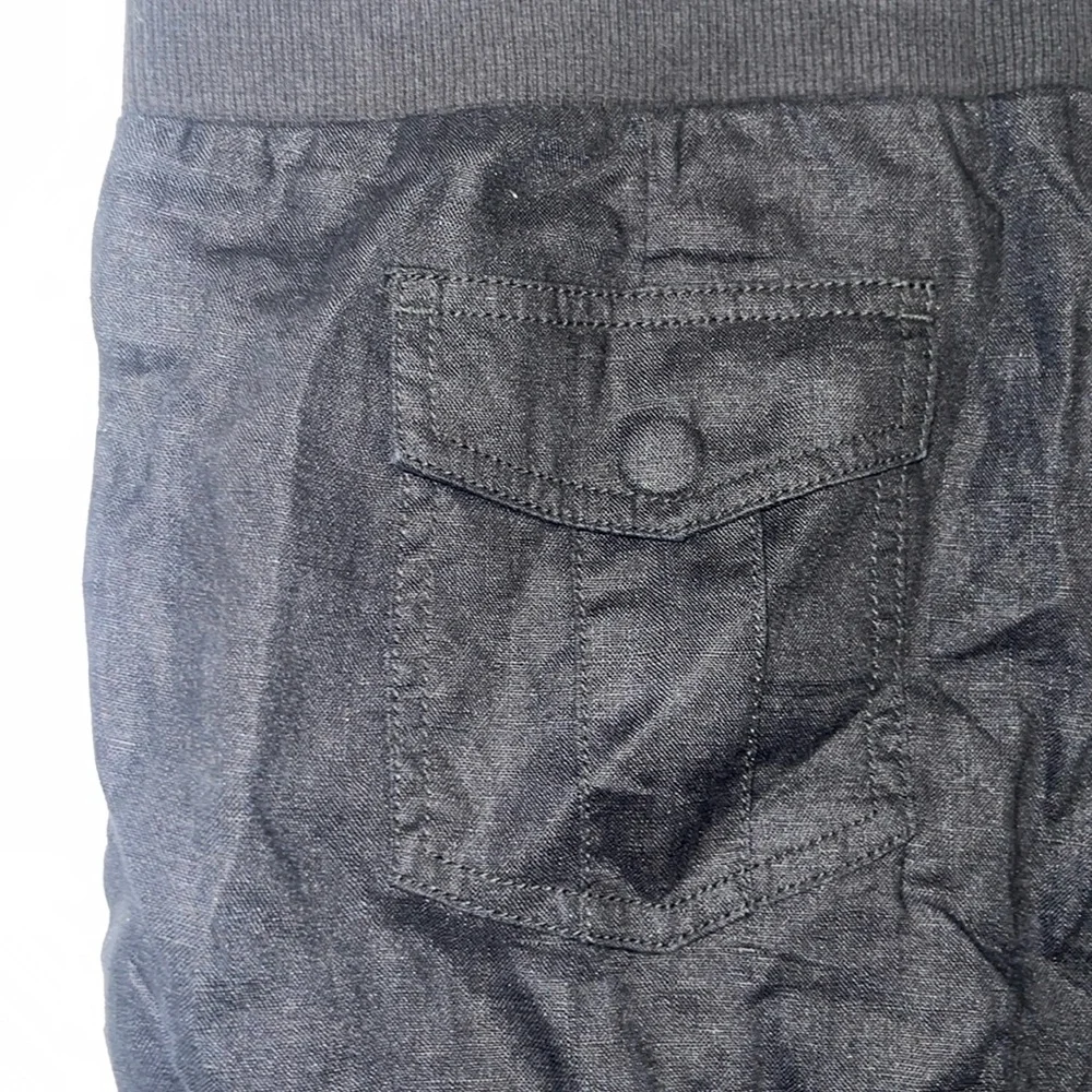 New Guess Premium Vintage Black Capris Crop Linen Blend Short Pants M - Picture 8 of 10